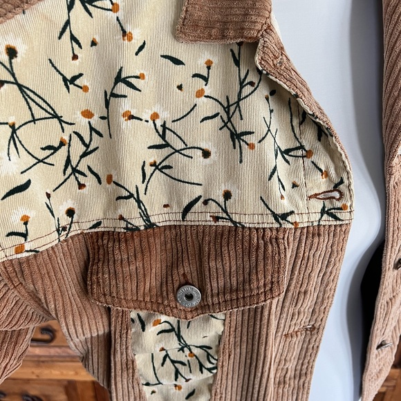 POL Tan Brown Corduroy Floral Patch Jacket S - Picture 8 of 16